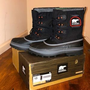 Men’s Sorel Caribou Boots (black/grey) Size 13